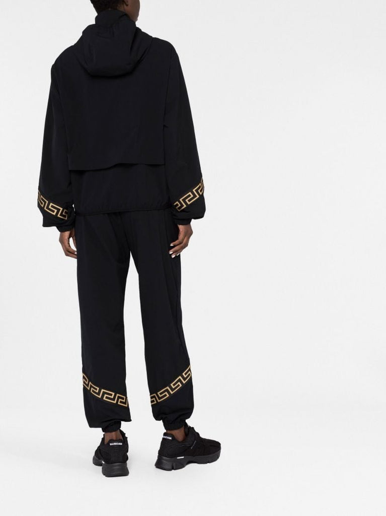 Black Greca Print Track Jacket