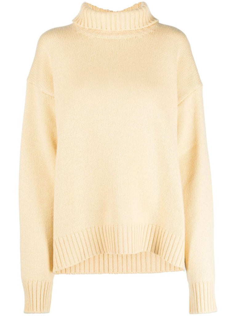Yellow Roll-neck Cashmere Sweater