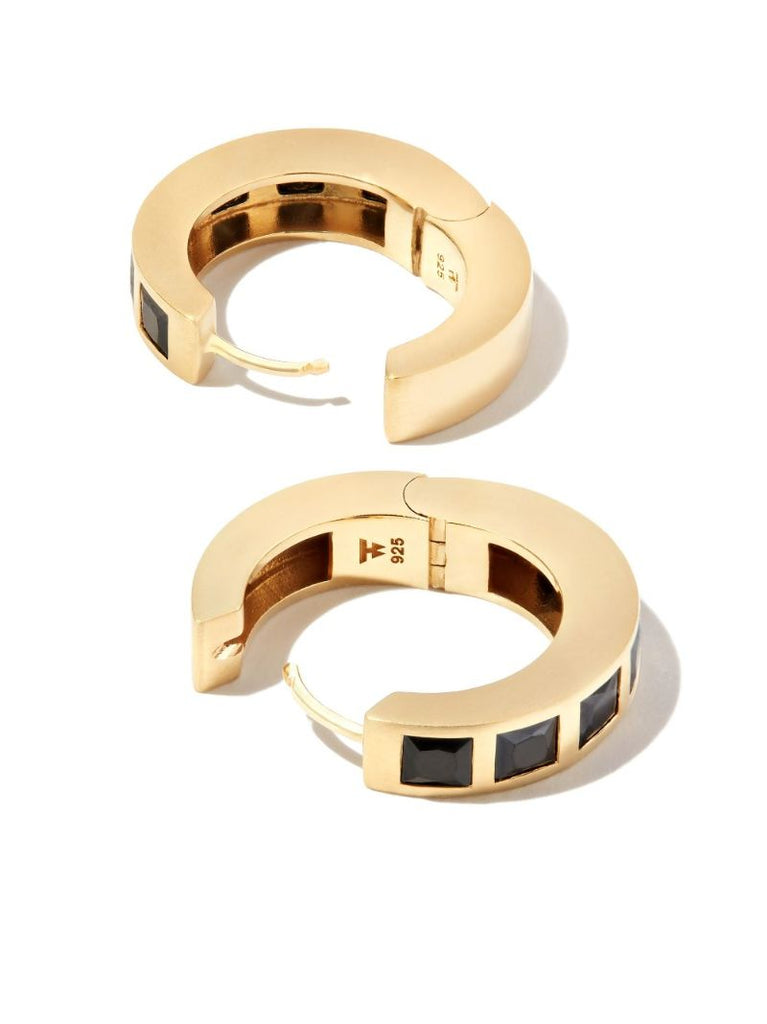 Gold-plated Arch Crystal Hoop Earrings