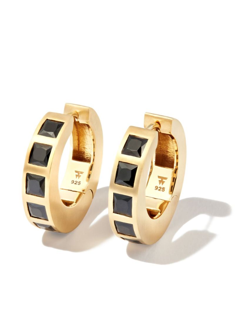 Gold-plated Arch Crystal Hoop Earrings