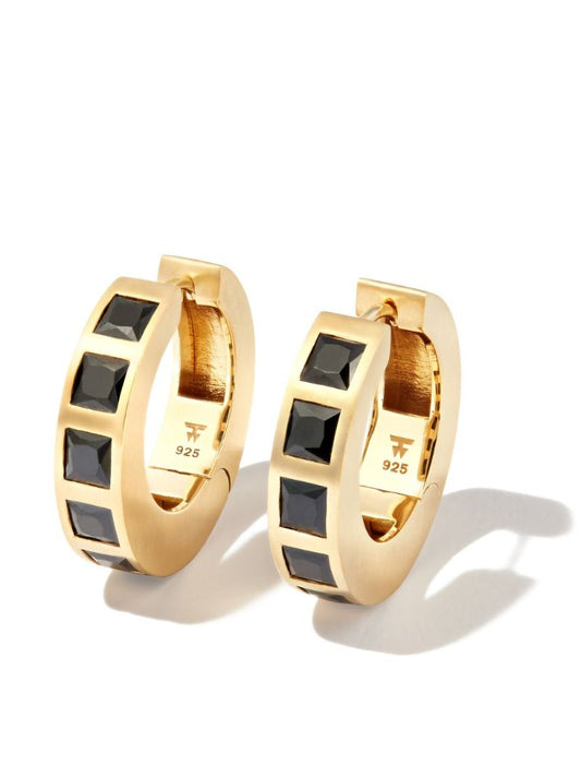 Gold-plated Arch Crystal Hoop Earrings