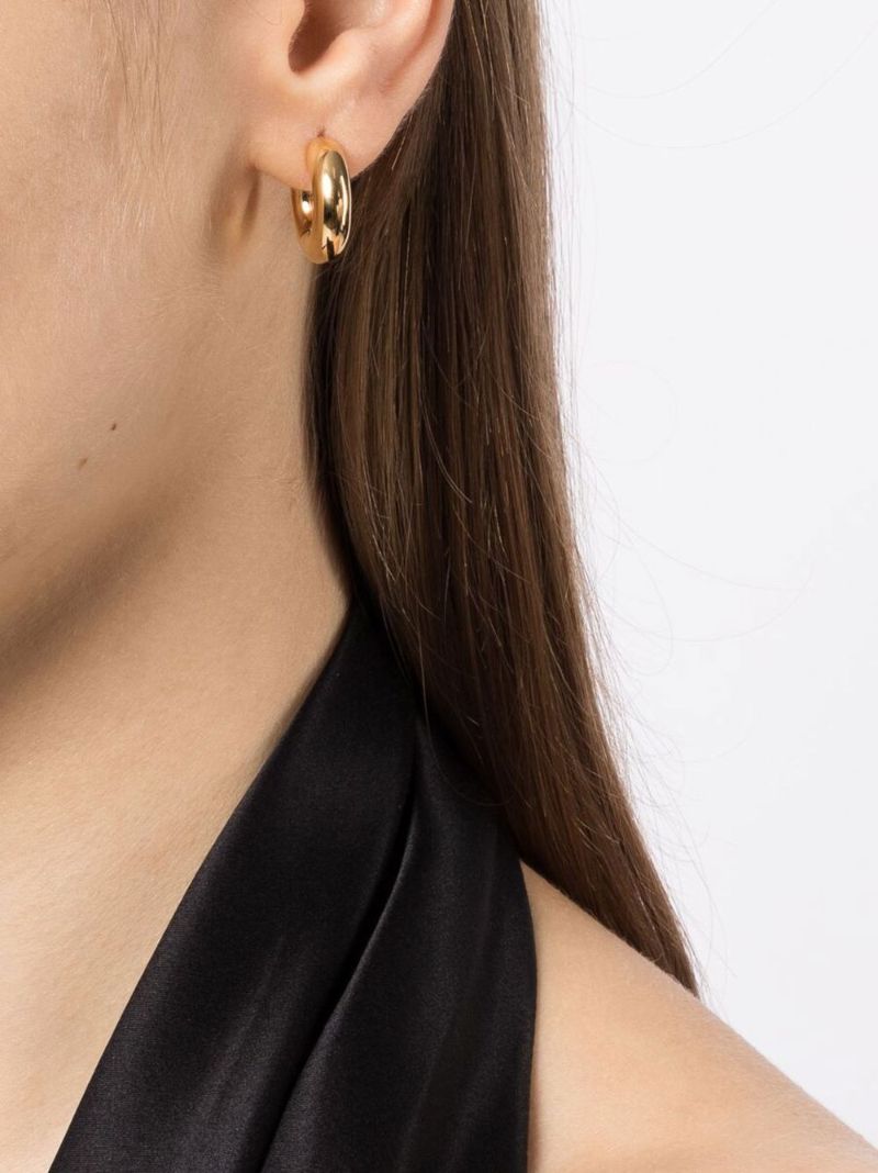 Gold-plated Medium Chunky Hoop Earrings
