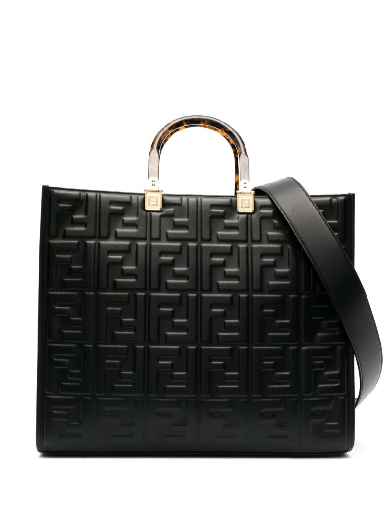 Black Sunshine Medium Leather Tote Bag