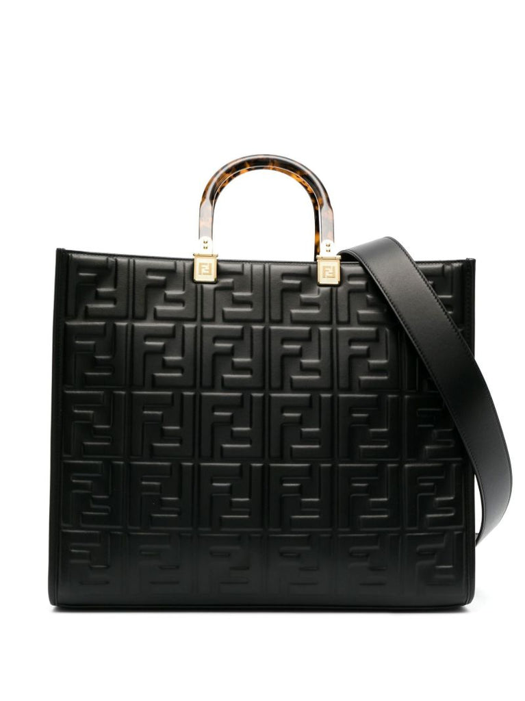Black Sunshine Medium Leather Tote Bag