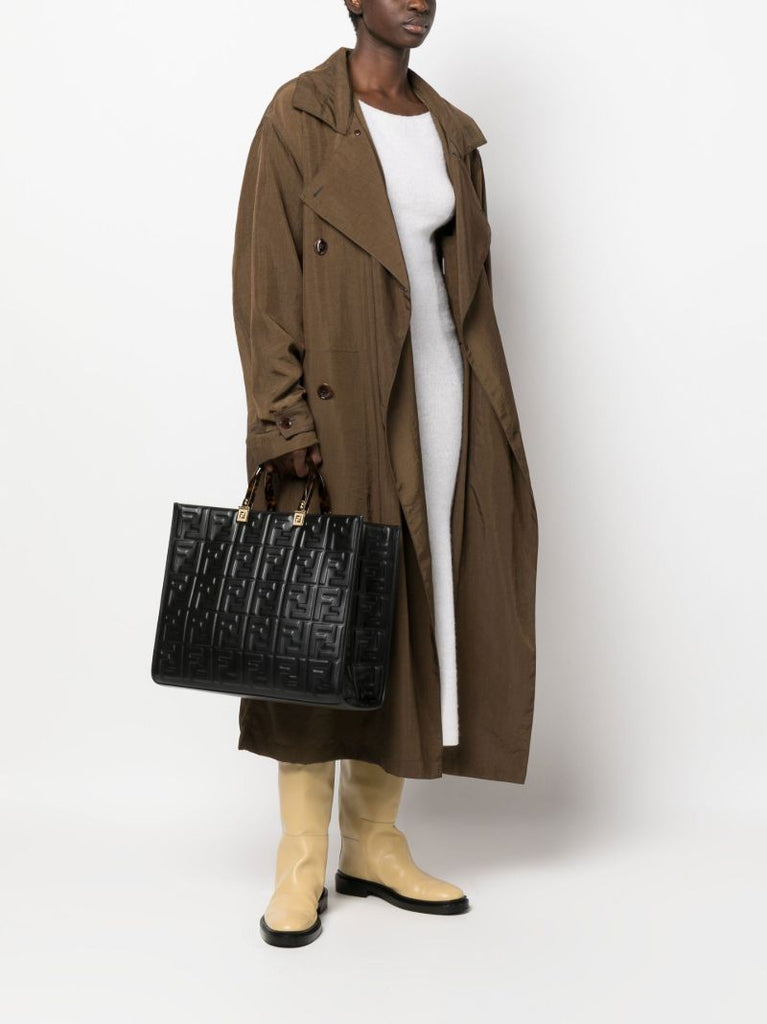 Black Sunshine Medium Leather Tote Bag
