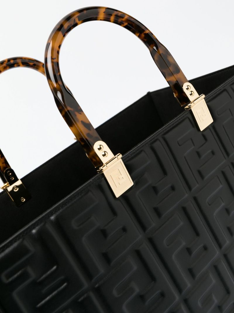 Black Sunshine Medium Leather Tote Bag