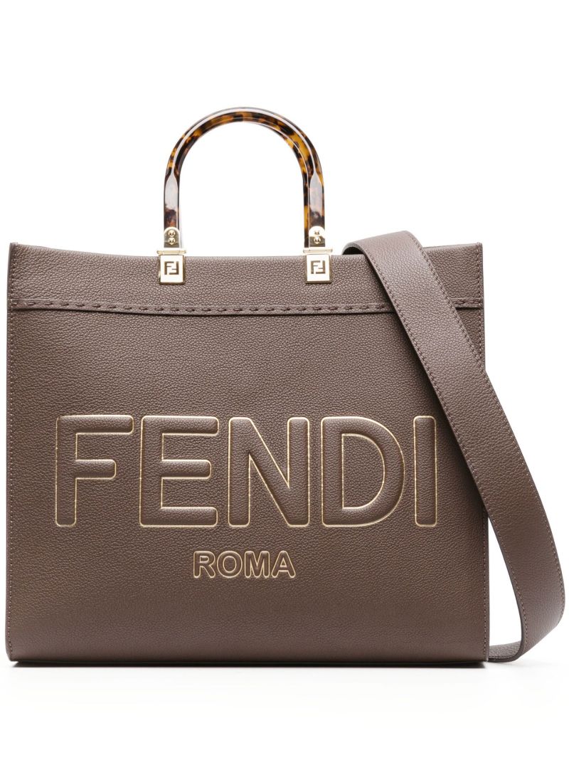 Brown Medium Sunshine Leather Tote Bag