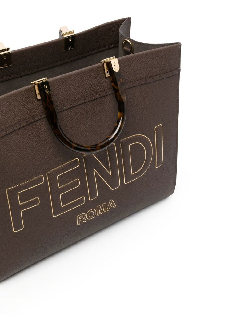 Brown Medium Sunshine Leather Tote Bag