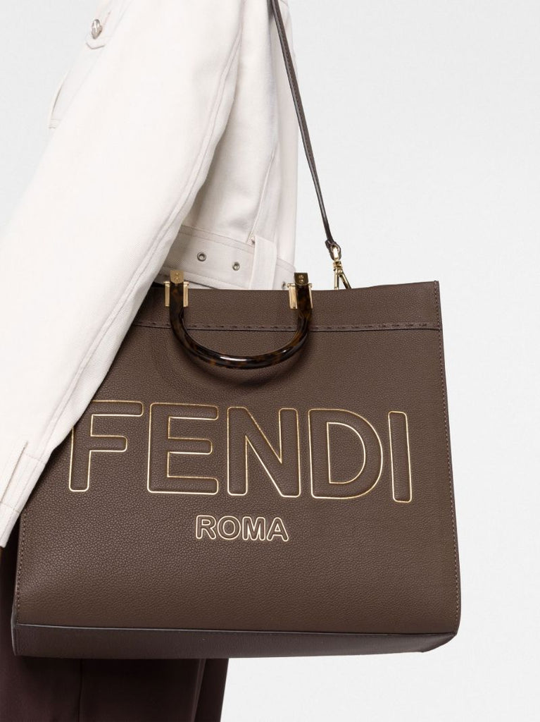 Brown Medium Sunshine Leather Tote Bag