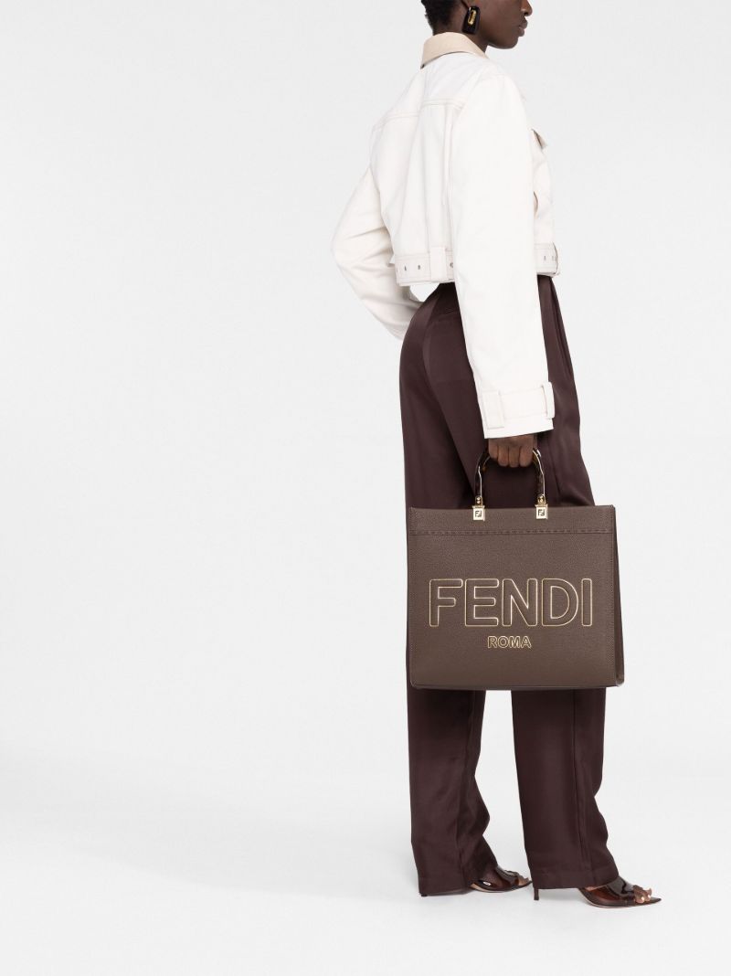 Brown Medium Sunshine Leather Tote Bag