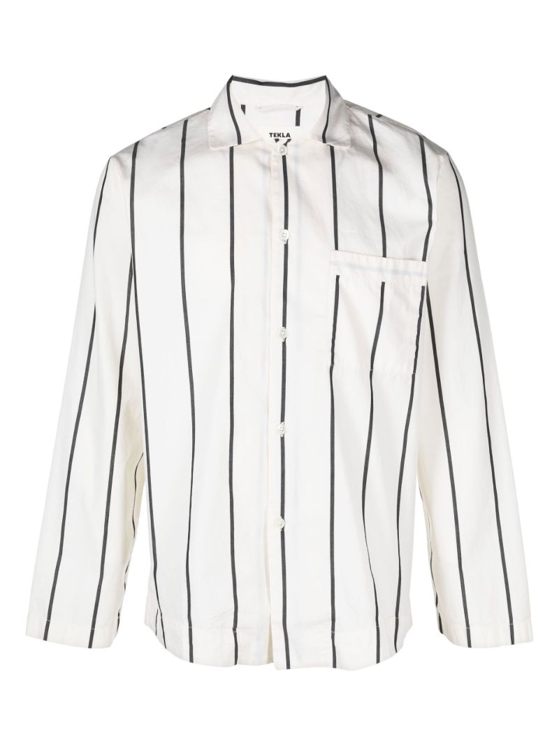 White Striped Organic Cotton Pyjama Shirt