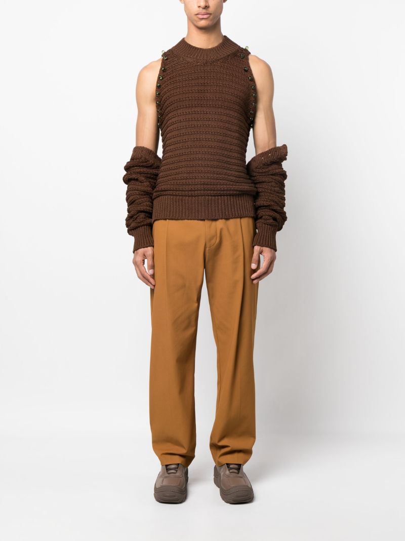 Brown Runak Knitted Crew Neck Jumper