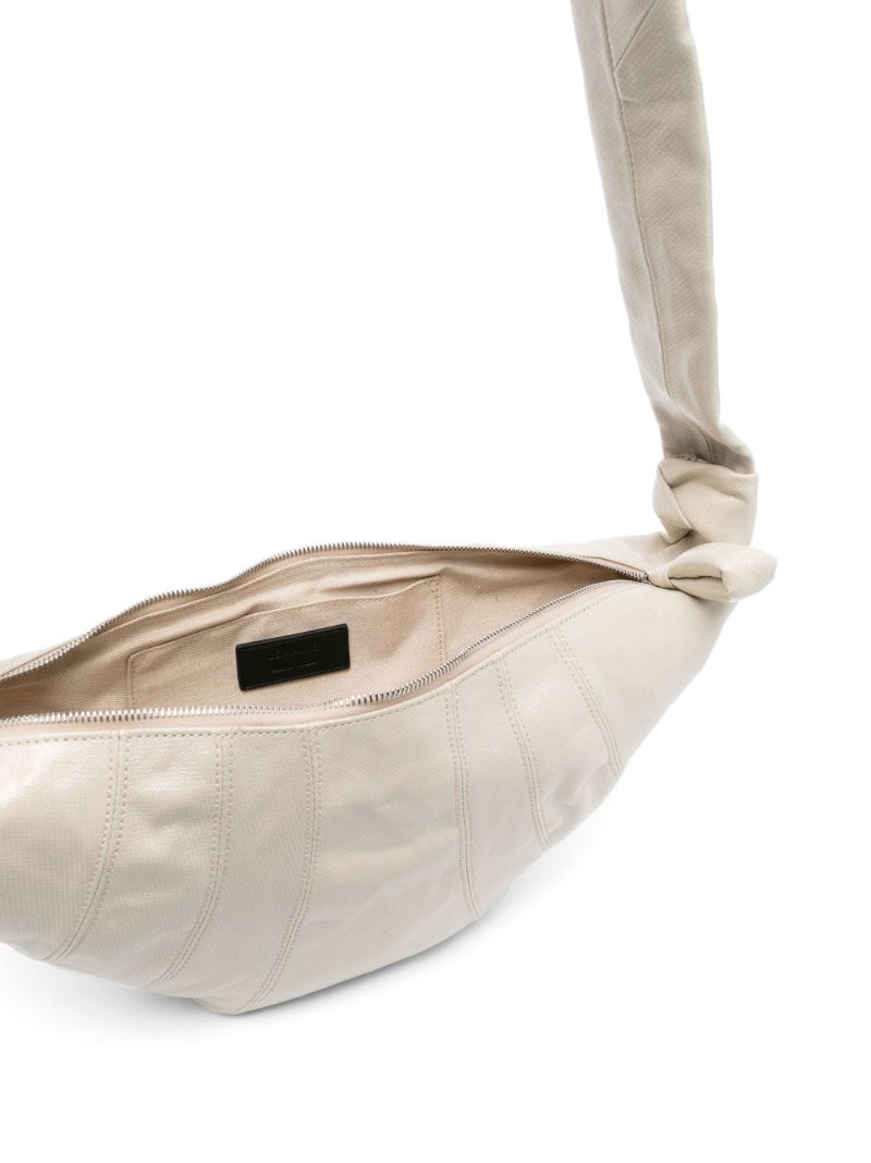 Neutral Croissant Leather Shoulder Bag