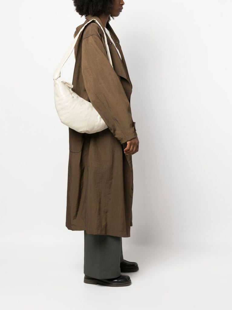 Neutral Croissant Leather Shoulder Bag