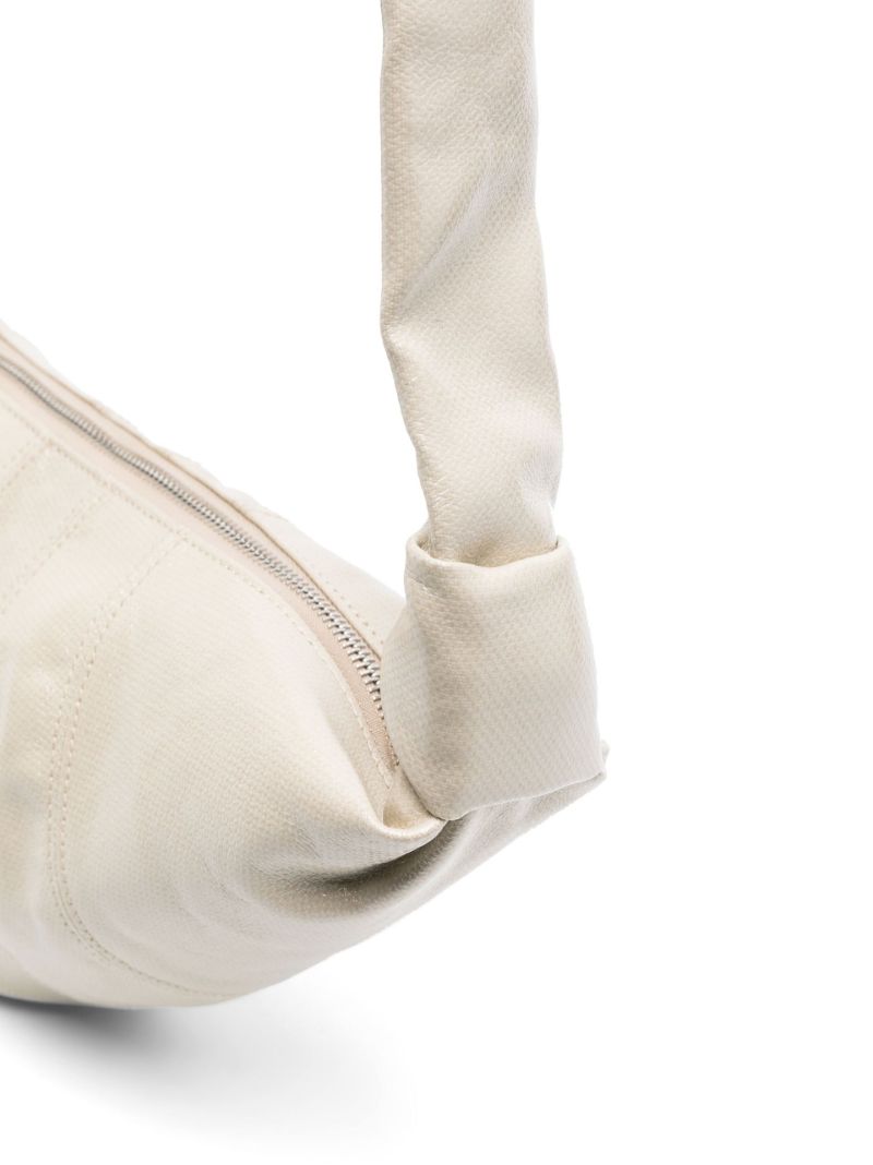 Neutral Croissant Leather Shoulder Bag