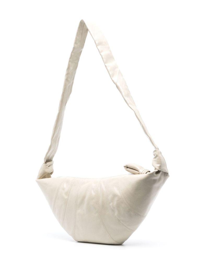 Neutral Croissant Leather Shoulder Bag