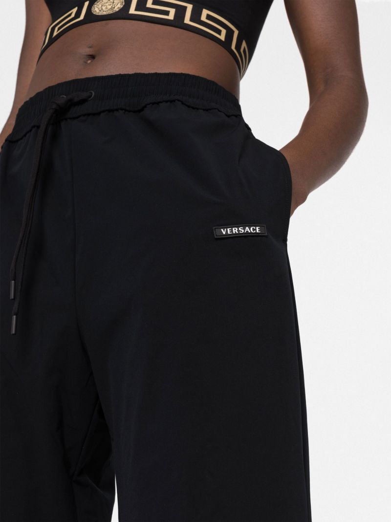 Black La Greca Print Track Pants