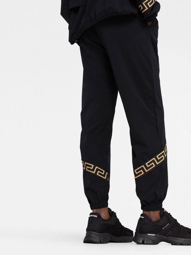 Black La Greca Print Track Pants