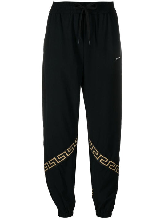 Black La Greca Print Track Pants