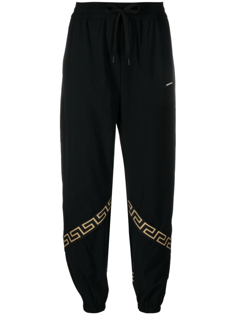 Black La Greca Print Track Pants