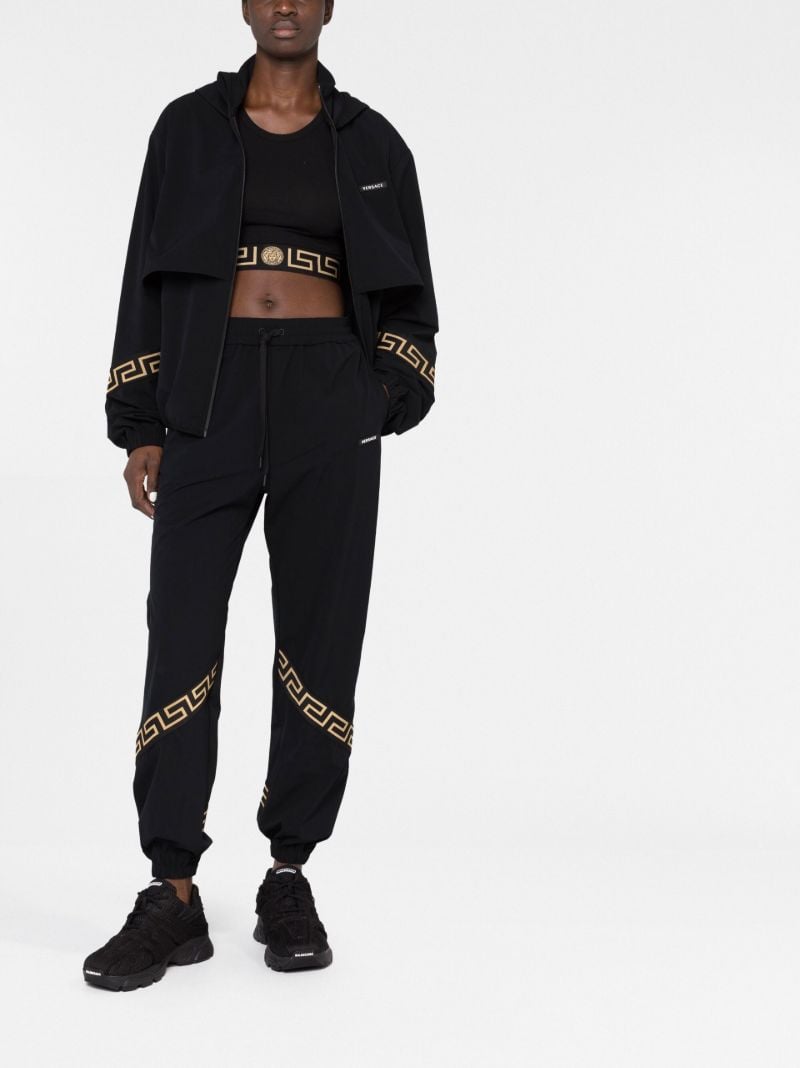 Black La Greca Print Track Pants