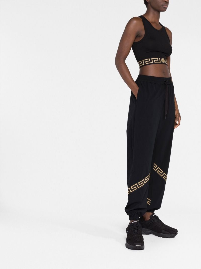 Black La Greca Print Track Pants