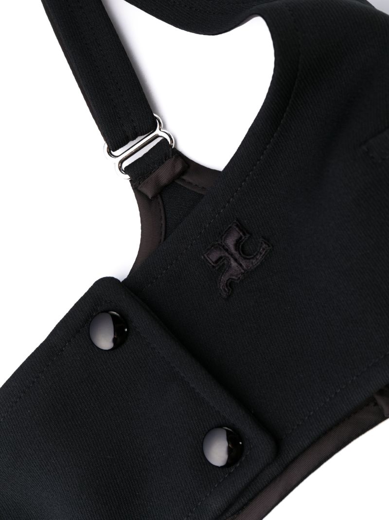 Black Suspenders-detail Square-neck Bra