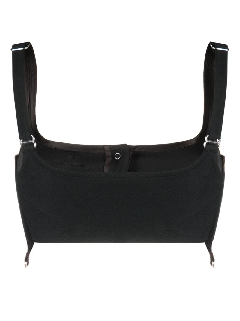 Black Suspenders-detail Square-neck Bra