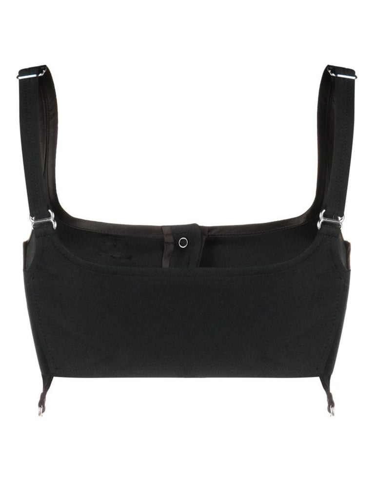 Black Suspenders-detail Square-neck Bra