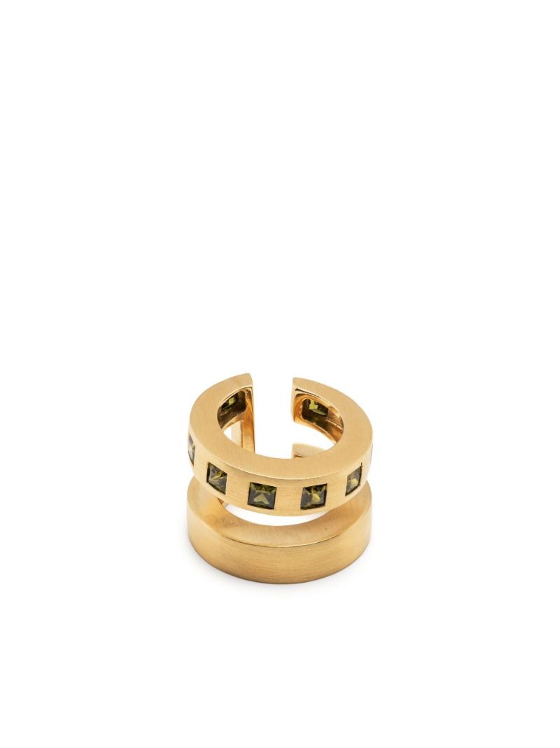 Gold-plated Arch Double Cubic Zirconia Ear Cuff