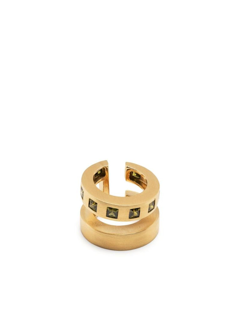 Gold-plated Arch Double Cubic Zirconia Ear Cuff