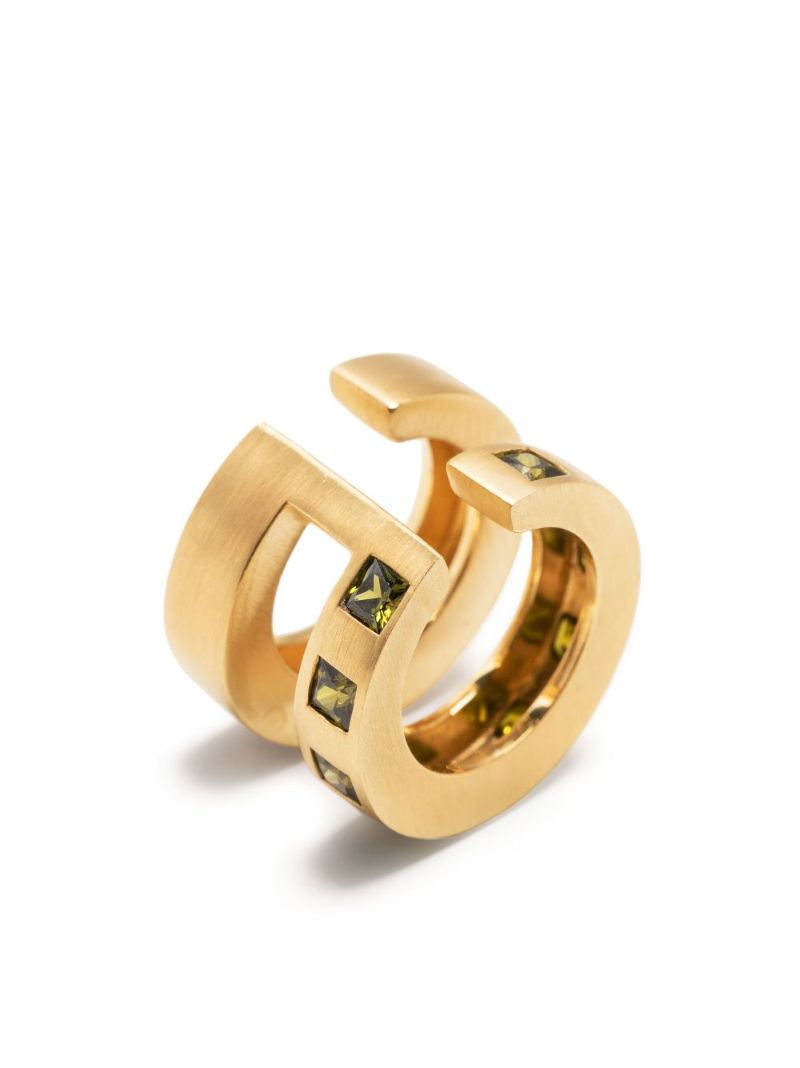 Gold-plated Arch Double Cubic Zirconia Ear Cuff