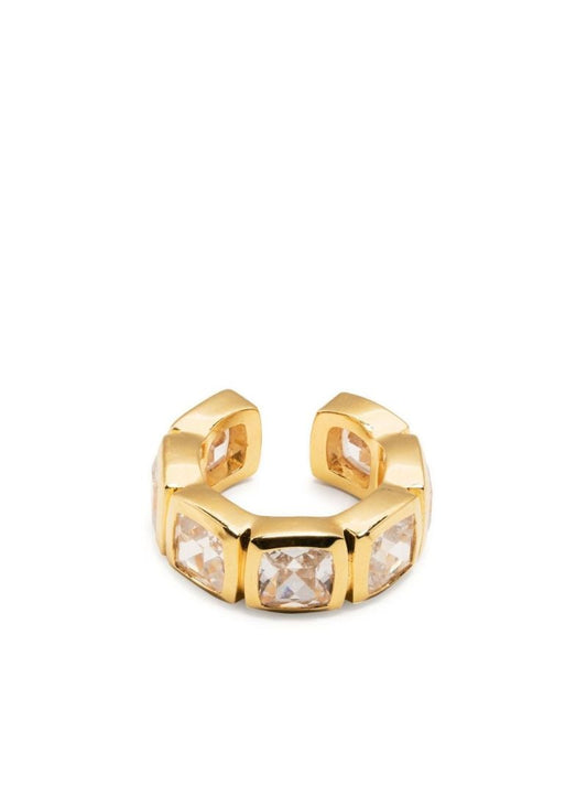 Gold-plated Cushion Cubic Zirconia Ear Cuff