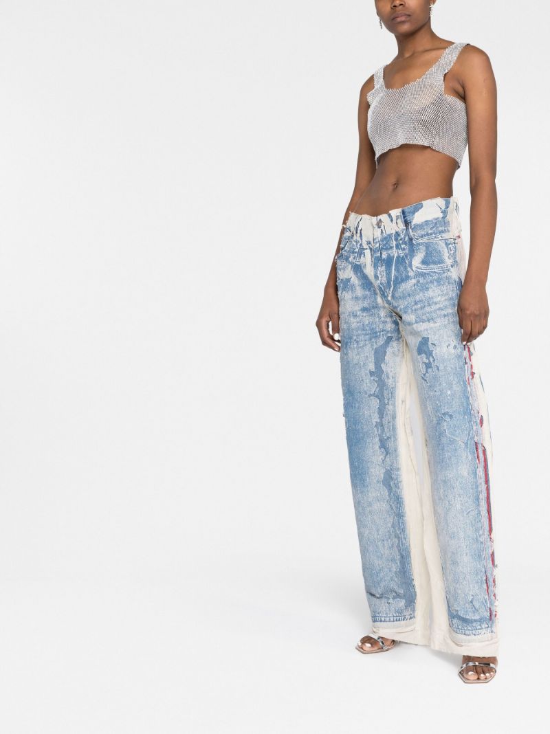Silver-tone Crystal Sleeveless Crop Top