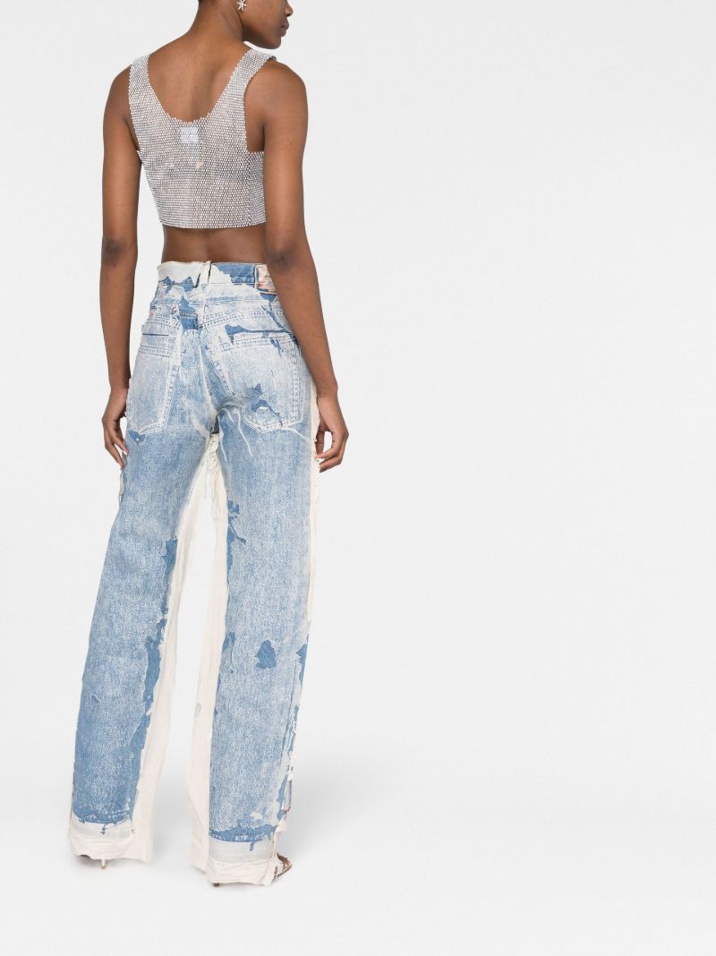 Silver-tone Crystal Sleeveless Crop Top