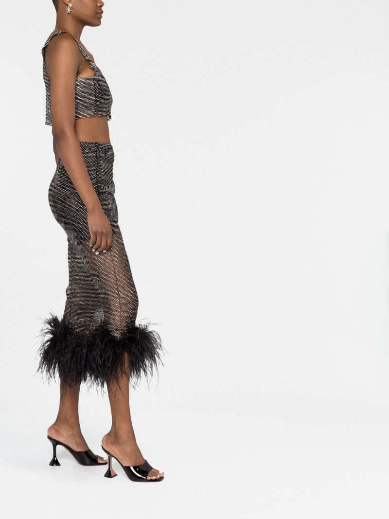 Black Crystal Sleeveless Crop Top
