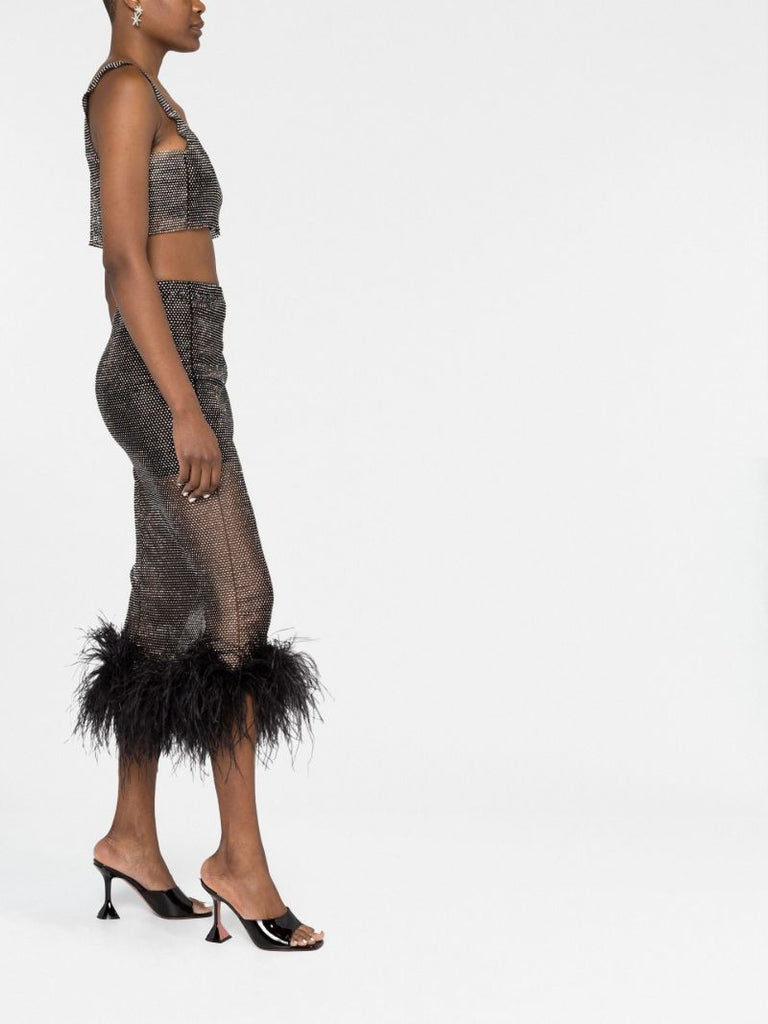 Black Crystal Sleeveless Crop Top