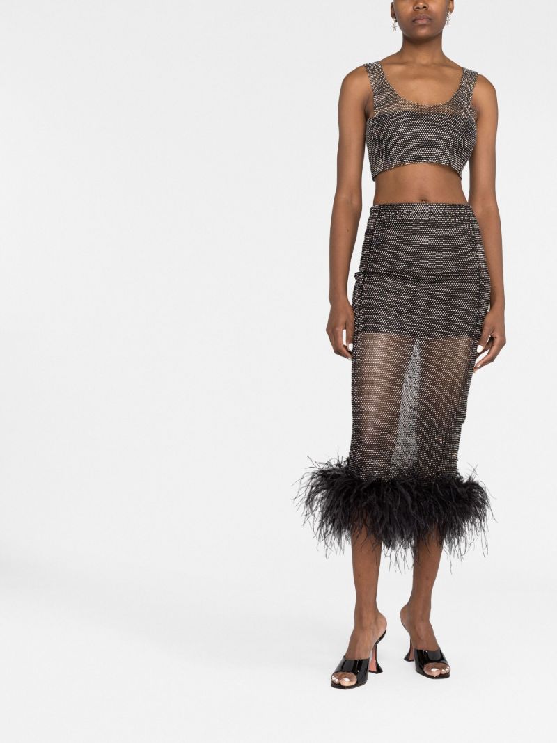 Black Crystal Sleeveless Crop Top