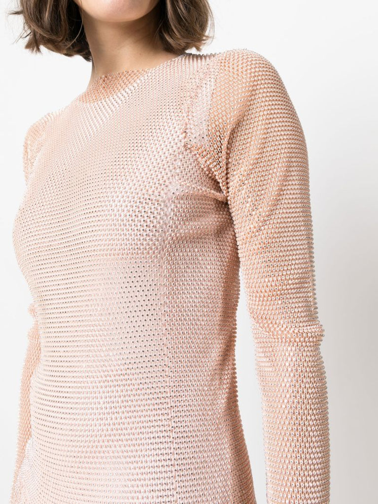 Pink Midnight Glow Rhinestone Embellished Dress