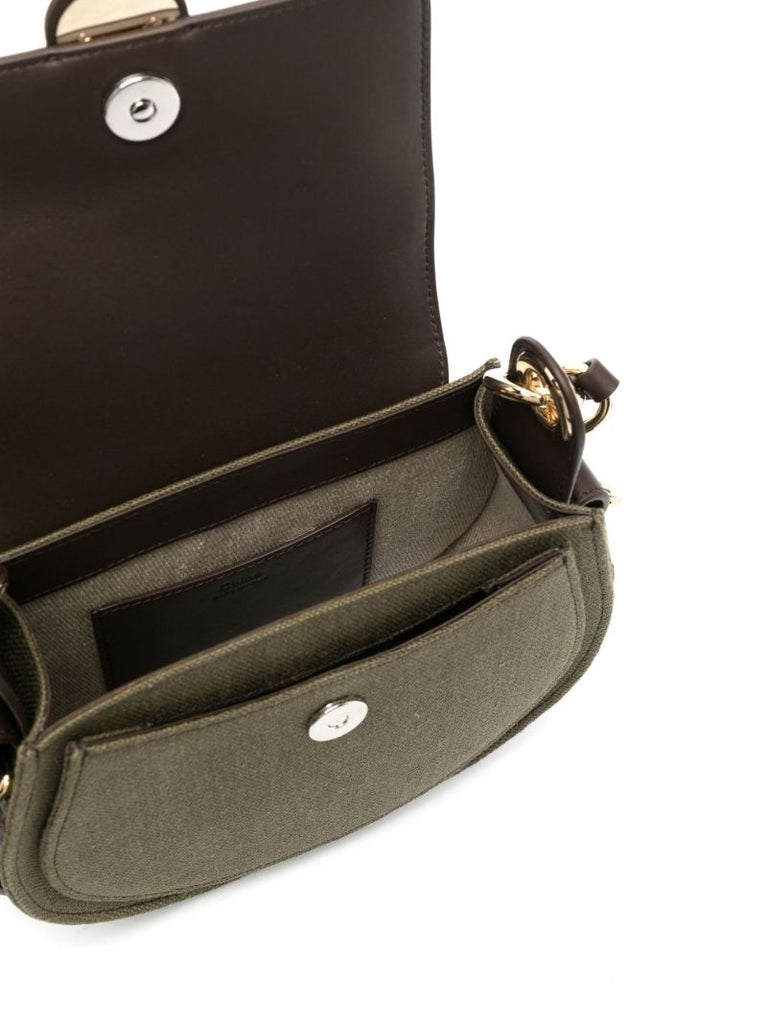 Green Tess Small Linen Cross Body Bag