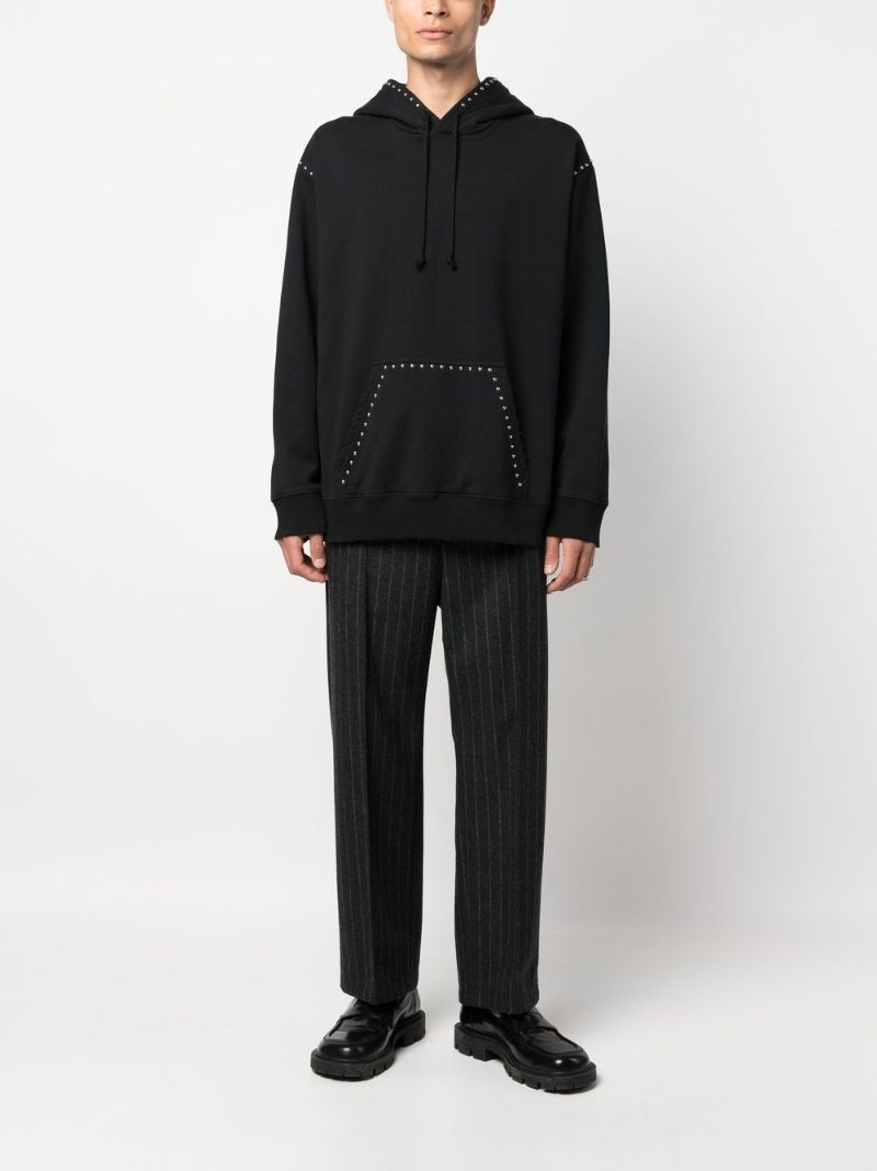 Black Stud-embellished Hoodie