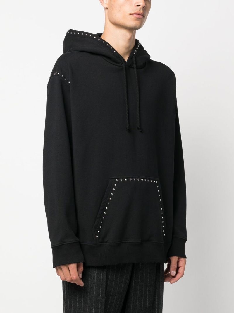 Black Stud-embellished Hoodie