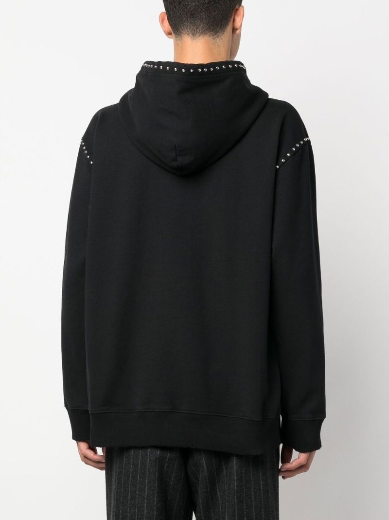 Black Stud-embellished Hoodie