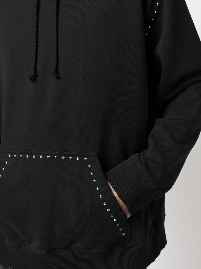 Black Stud-embellished Hoodie