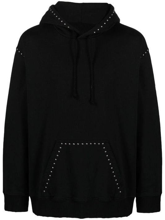 Black Stud-embellished Hoodie