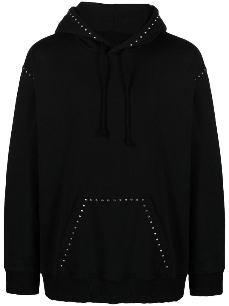 Black Stud-embellished Hoodie