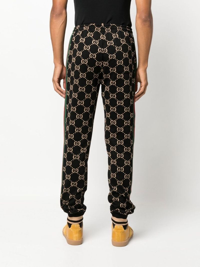 Black Gg Jacquard Track Pants