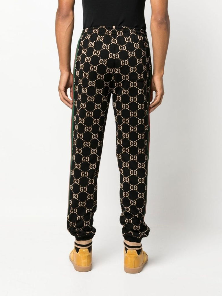 Black Gg Jacquard Track Pants