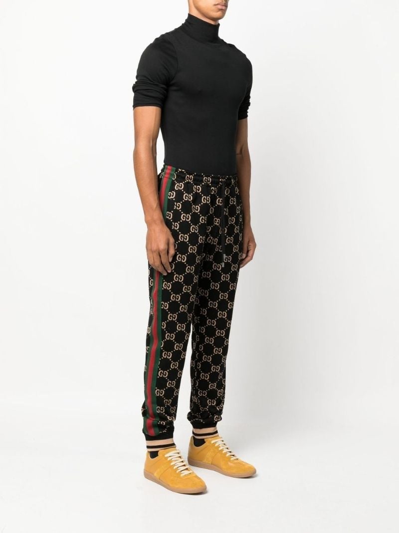 Black Gg Jacquard Track Pants