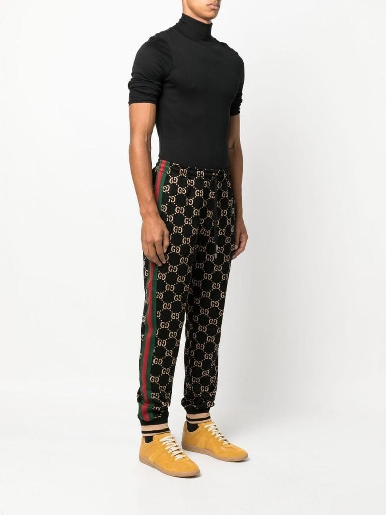 Black Gg Jacquard Track Pants